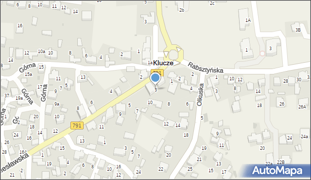Klucze, Bolesławska, 3, mapa Klucze