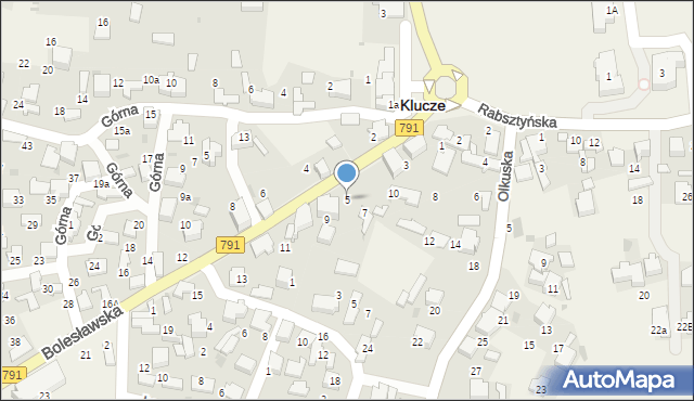 Klucze, Bolesławska, 5, mapa Klucze