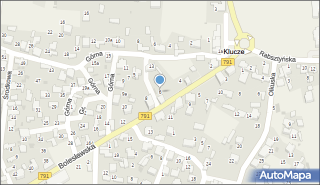 Klucze, Bolesławska, 6, mapa Klucze