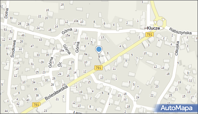 Klucze, Bolesławska, 8, mapa Klucze