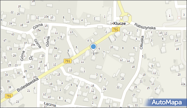 Klucze, Bolesławska, 9, mapa Klucze