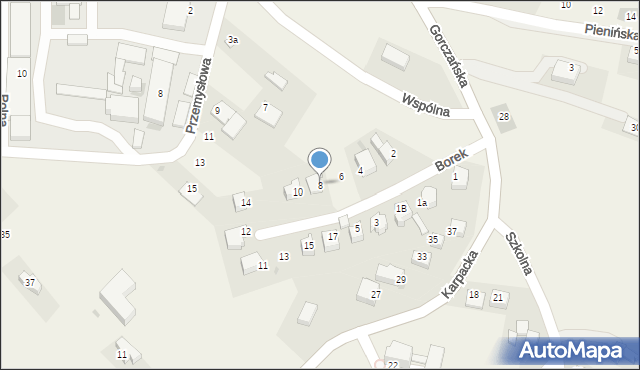 Kluszkowce, Borek, 8, mapa Kluszkowce