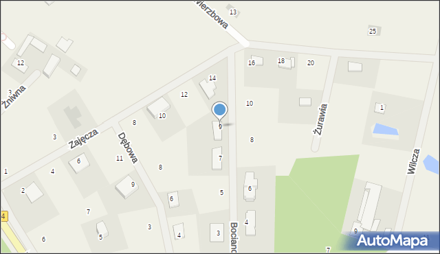 Kobylarnia, Bocianowa, 9, mapa Kobylarnia