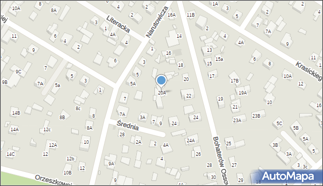 Kobyłka, Bohaterów Ossowa, 20A, mapa Kobyłka