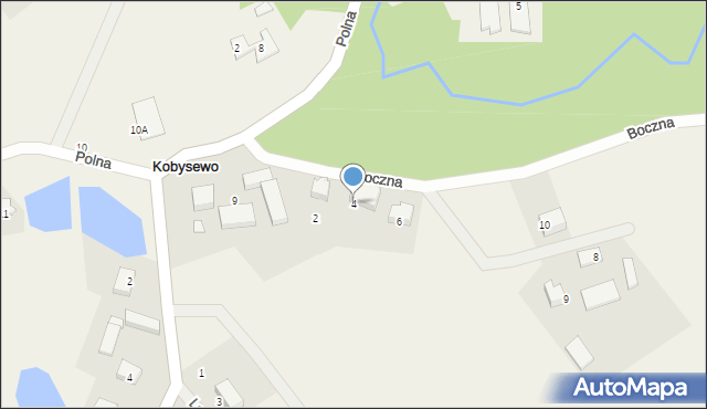 Kobysewo, Boczna, 4, mapa Kobysewo
