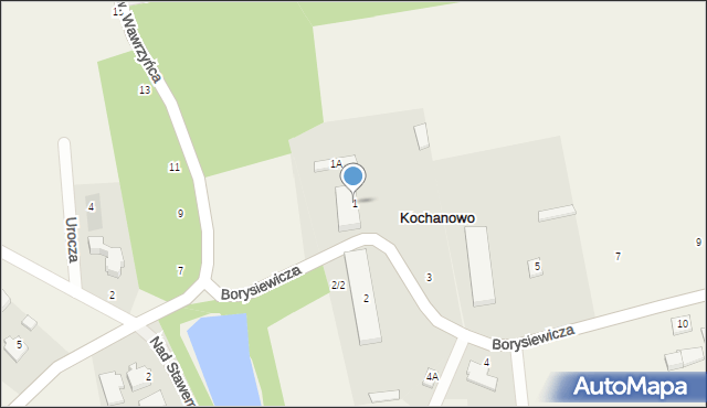 Kochanowo, Borysiewicza, ks., 1, mapa Kochanowo