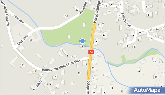 Kołaczyce, Bohaterów Monte Cassino, 2, mapa Kołaczyce