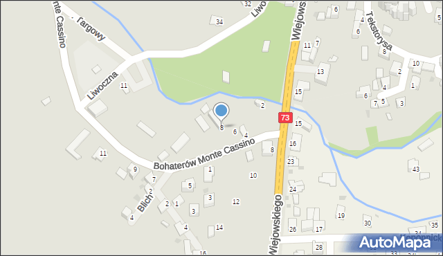 Kołaczyce, Bohaterów Monte Cassino, 8, mapa Kołaczyce