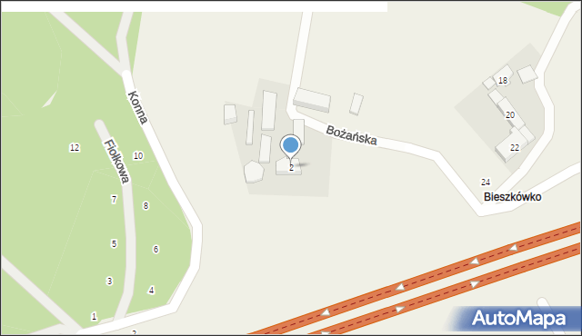 Koleczkowo, Bożańska, 2, mapa Koleczkowo