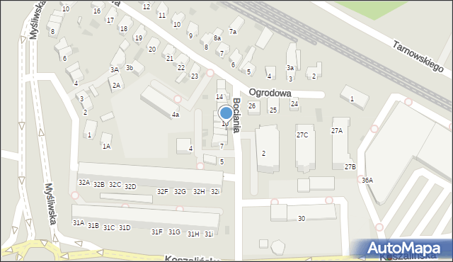 Kołobrzeg, Bociania, 9, mapa Kołobrzegu