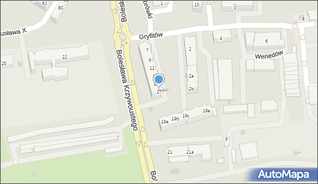 Kołobrzeg, Bolesława Krzywoustego, 17, mapa Kołobrzegu