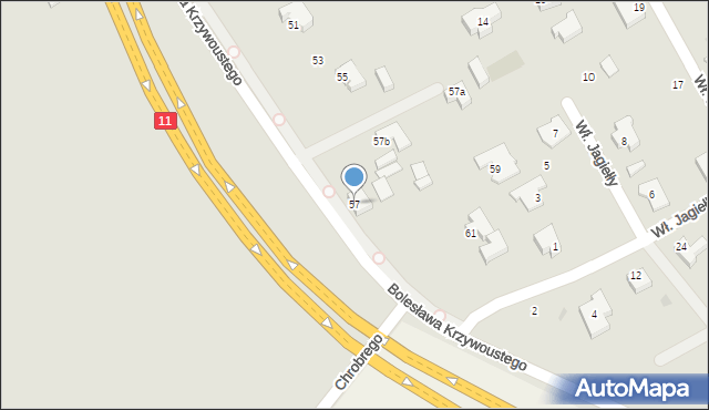 Kołobrzeg, Bolesława Krzywoustego, 57, mapa Kołobrzegu