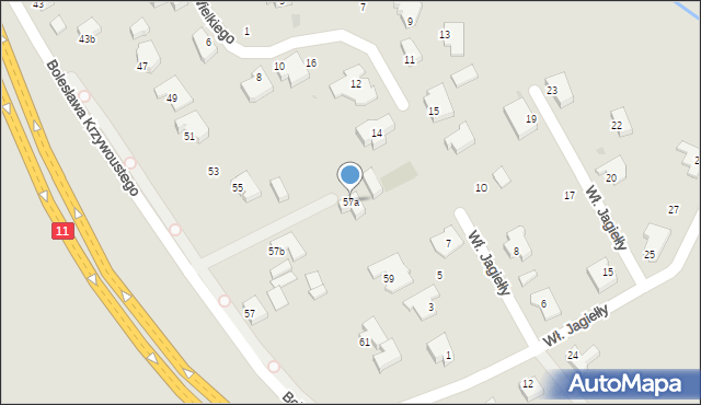 Kołobrzeg, Bolesława Krzywoustego, 57a, mapa Kołobrzegu