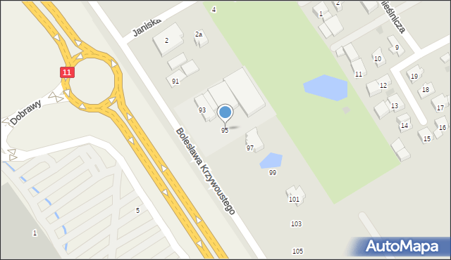 Kołobrzeg, Bolesława Krzywoustego, 95, mapa Kołobrzegu