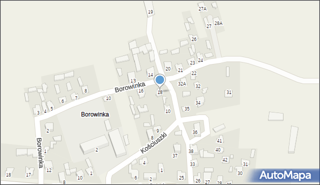 Komarów-Osada, Borowinka, 18, mapa Komarów-Osada