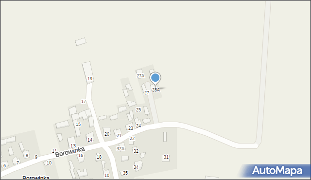 Komarów-Osada, Borowinka, 28A, mapa Komarów-Osada