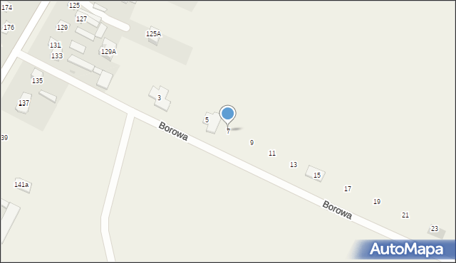 Konarzyce, Borowa, 7, mapa Konarzyce