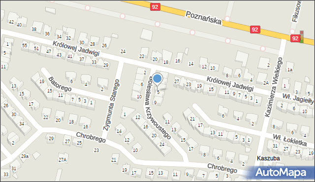 Konin, Bolesława Krzywoustego, 5, mapa Konina