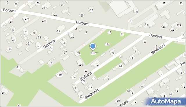 Konstancin-Jeziorna, Borowa, 11b, mapa Konstancin-Jeziorna