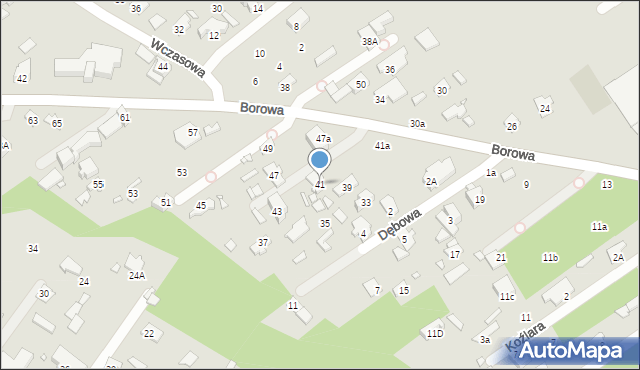 Konstancin-Jeziorna, Borowa, 41, mapa Konstancin-Jeziorna