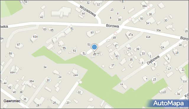Konstancin-Jeziorna, Borowa, 45, mapa Konstancin-Jeziorna