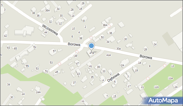 Konstancin-Jeziorna, Borowa, 47a, mapa Konstancin-Jeziorna