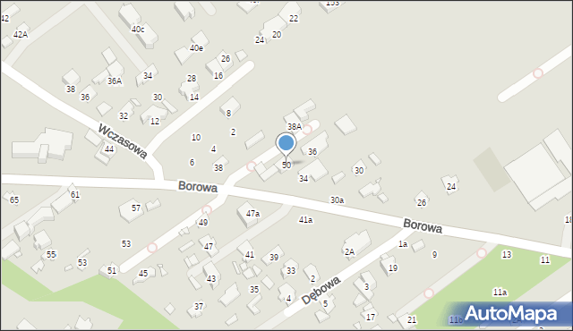 Konstancin-Jeziorna, Borowa, 50, mapa Konstancin-Jeziorna