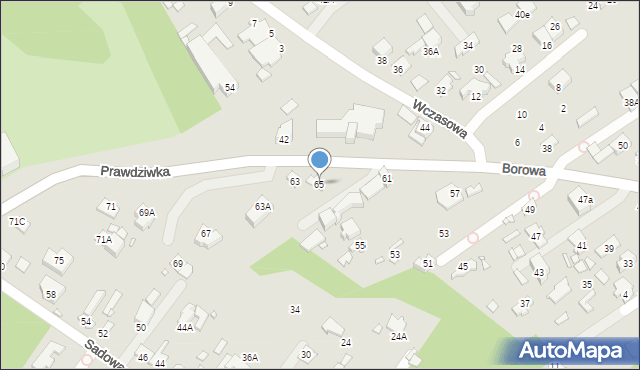 Konstancin-Jeziorna, Borowa, 65, mapa Konstancin-Jeziorna