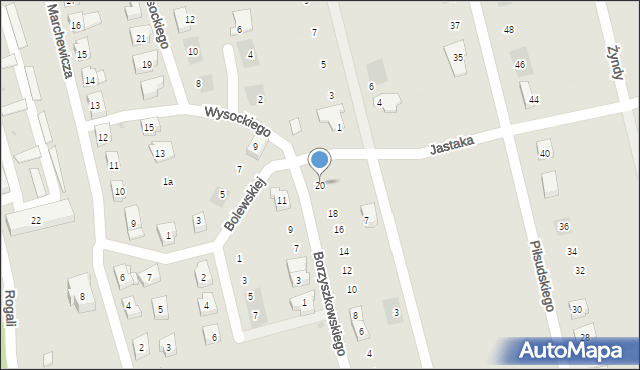 Kościerzyna, Borzyszkowskiego Franciszka, 20, mapa Kościerzyna