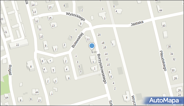 Kościerzyna, Borzyszkowskiego Franciszka, 7, mapa Kościerzyna