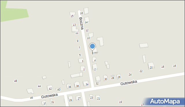 Kosów Lacki, Boczna, 6, mapa Kosów Lacki