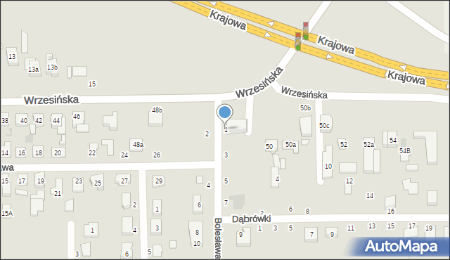 Kostrzyn, Bolesława Krzywoustego, 1, mapa Kostrzyn