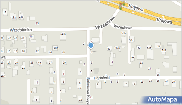 Kostrzyn, Bolesława Krzywoustego, 3, mapa Kostrzyn