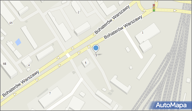 Koszalin, Bohaterów Warszawy, 3, mapa Koszalina