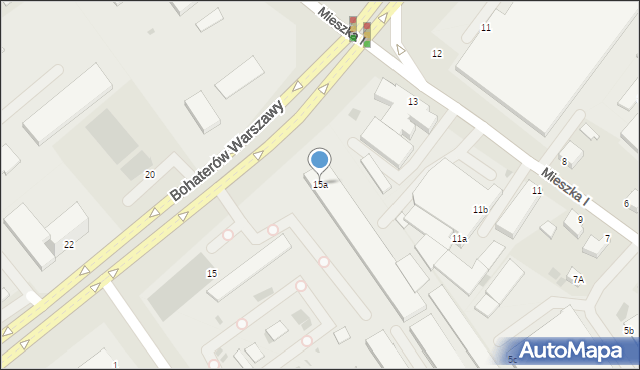 Koszalin, Bohaterów Warszawy, 15a, mapa Koszalina