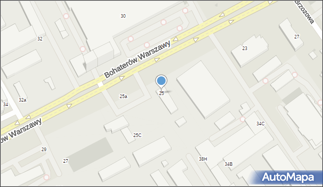 Koszalin, Bohaterów Warszawy, 25, mapa Koszalina