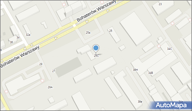 Koszalin, Bohaterów Warszawy, 25C, mapa Koszalina