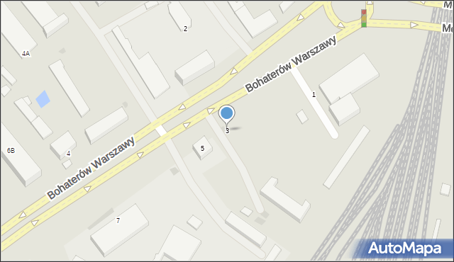 Koszalin, Bohaterów Warszawy, 3, mapa Koszalina