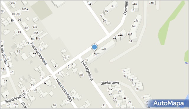 Koszalin, Bosmańska, 10b, mapa Koszalina