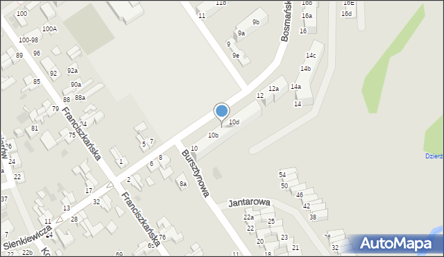 Koszalin, Bosmańska, 10c, mapa Koszalina