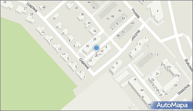 Koszalin, Boczna, 16, mapa Koszalina