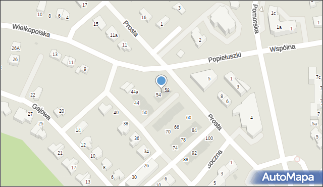 Koszalin, Boczna, 56, mapa Koszalina