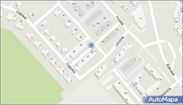 Koszalin, Boczna, 6, mapa Koszalina