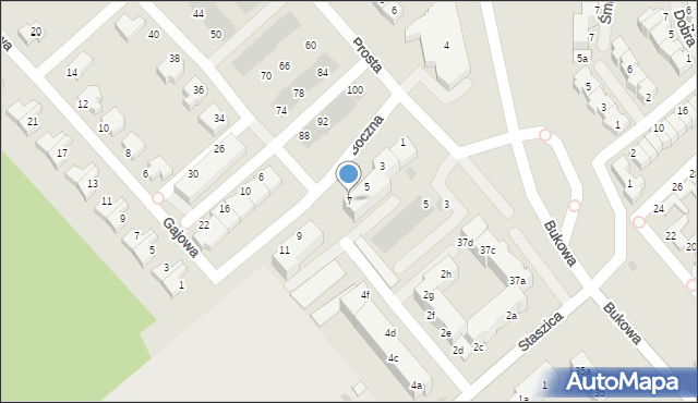 Koszalin, Boczna, 7, mapa Koszalina