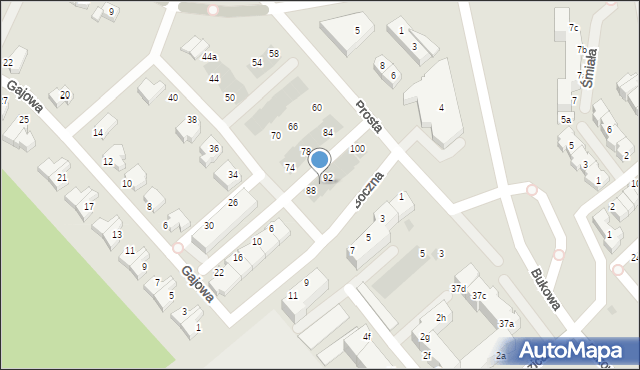 Koszalin, Boczna, 90, mapa Koszalina