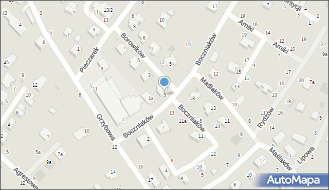 Koszalin, Boczniaków, 3, mapa Koszalina