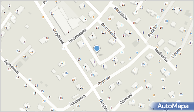 Koszalin, Boczniaków, 9, mapa Koszalina