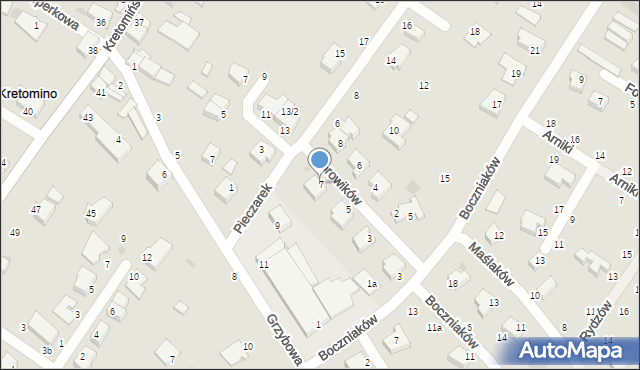 Koszalin, Borowików, 7, mapa Koszalina