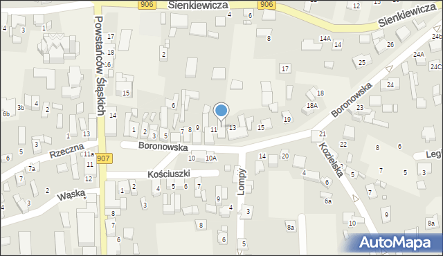 Koszęcin, Boronowska, 12, mapa Koszęcin