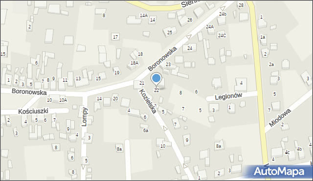 Koszęcin, Boronowska, 22, mapa Koszęcin
